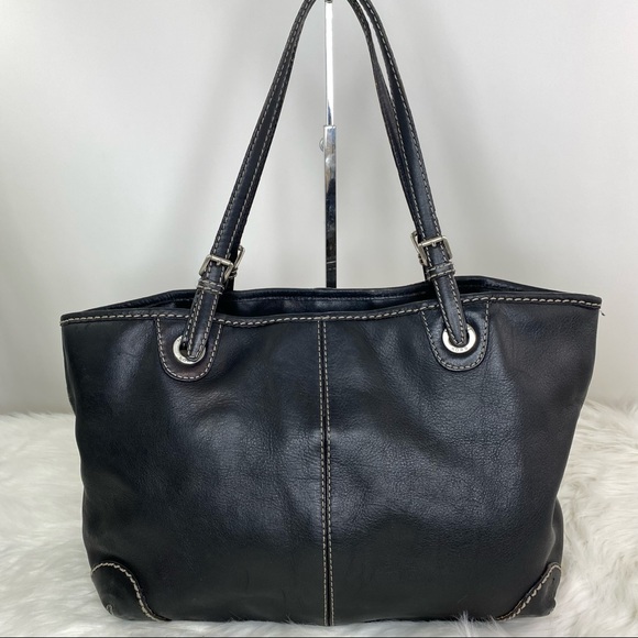 Michael Kors Black Leather Tote with Contrast Stitching - Picture 2 of 11